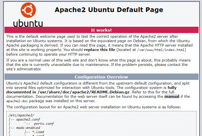 Default apache website